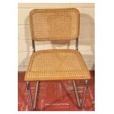 Vintage Cane Cantilever Side Chair w Chrome Frame