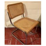 Vintage Cane Cantilever Side Chair w Chrome Frame