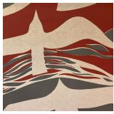 Vintage Brandon House Designs Fabric Wall Hanging by Nancy Akers