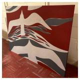 Vintage Brandon House Designs Fabric Wall Hanging by Nancy Akers