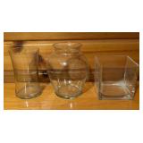 Variety of Clear Glass Vases