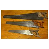 Three Vintage Hand Saws