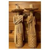 Vintage Mexican Woven Straw Folk Art Decor