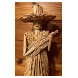 Vintage Mexican Woven Straw Folk Art Decor