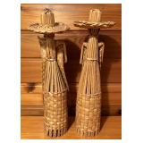 Vintage Mexican Woven Straw Folk Art Decor