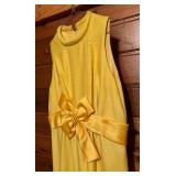 Fancy Vintage Yellow Dress with Beautiful Bow Accent