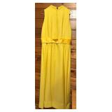 Fancy Vintage Yellow Dress with Beautiful Bow Accent