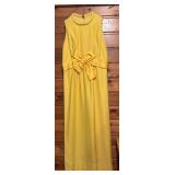Fancy Vintage Yellow Dress with Beautiful Bow Accent