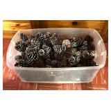 Bin of Decorative Pinecones