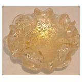 Vintage Murano Glass Ashtray with Double Ruffled Edge