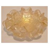 Vintage Murano Glass Ashtray with Double Ruffled Edge