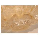 Vintage Murano Glass Ashtray with Double Ruffled Edge