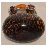 Vintage Animal Print Hand Blown Decorative Glass Purse