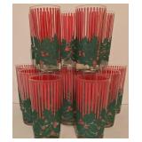 Set of Vintage Washington Glass Holiday Tumblers