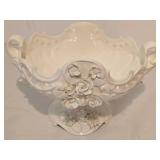 Intricately Carved Vintage Ardalt Broccoli Bianco Centerpiece Bowl