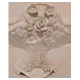 Intricately Carved Vintage Ardalt Broccoli Bianco Centerpiece Bowl