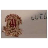 Intricately Carved Vintage Ardalt Broccoli Bianco Centerpiece Bowl