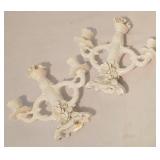 Vintage Ardalt Artware Lenwile Candelabra Pair + Heart Shaped Dish