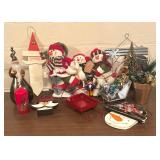 Cheery Holiday Decor including Sleighs, Candle, Wall Decor, Faux Greenery and More!