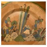 Large Cactus Motif Pottery Platter