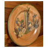 Large Cactus Motif Pottery Platter