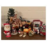 Deck the Halls! Holiday Decor including Teddy Bear Sleigh, Candles, Figurines, Tissue Holder and More!