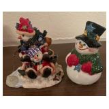 Deck the Halls! Holiday Decor including Teddy Bear Sleigh, Candles, Figurines, Tissue Holder and More!