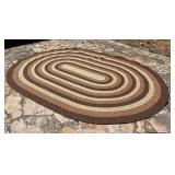 Very Large Vintage Oval Braided Rug