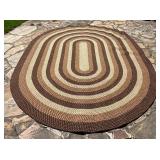 Very Large Vintage Oval Braided Rug