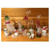 Glass and Resin Holiday Figurines and Ornaments