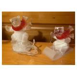 Glass and Resin Holiday Figurines and Ornaments
