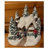 Thomas Kinkade Village Buildings including A Christmas Welcome, The Sleigh Ride, Country Christmas Home Coming and Winter at Mountain Chapel