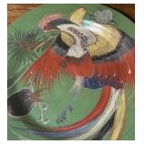 Vintage Mexican Parrot Motif Pottery Platter / Charger