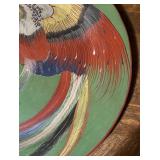 Vintage Mexican Parrot Motif Pottery Platter / Charger