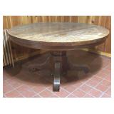 Round Vintage Oak Table