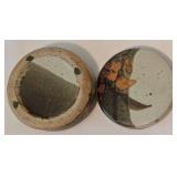 Red Wing Candleholder Duo + Covered Pottery Dish