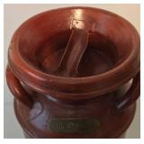 Red Painted Vintage Metal Milk Can