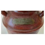 Red Painted Vintage Metal Milk Can