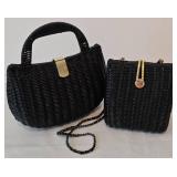 Woven Black Handbag Duo