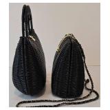 Woven Black Handbag Duo