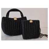 Woven Black Handbag Duo