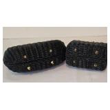 Woven Black Handbag Duo