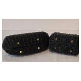 Woven Black Handbag Duo
