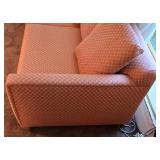 Fabulous MCM Muted Orange & Beige Sofa