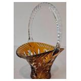 Vintage Treasures including a Vintage Amber Cut to Clear Glass Basket and More