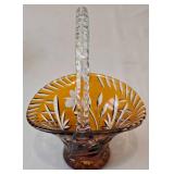 Vintage Treasures including a Vintage Amber Cut to Clear Glass Basket and More