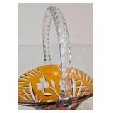 Vintage Treasures including a Vintage Amber Cut to Clear Glass Basket and More