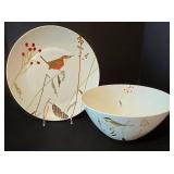 Tag Bird Design Platter and Bowl Set