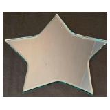 Large Star Shaped Mirrored Tray, Four Star Shaped Mirrored Coasters and Candle Holders