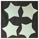 Large Star Shaped Mirrored Tray, Four Star Shaped Mirrored Coasters and Candle Holders